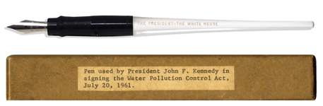 John F. Kennedy Bill Signing Pen Used as President to Sign Amendments to the Clean Water Act